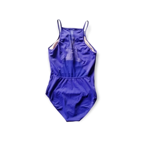 BALERA Blue Mesh Scalloped Back Gymnastics Leotard Dance Wear Adult Small - Picture 10 of 10